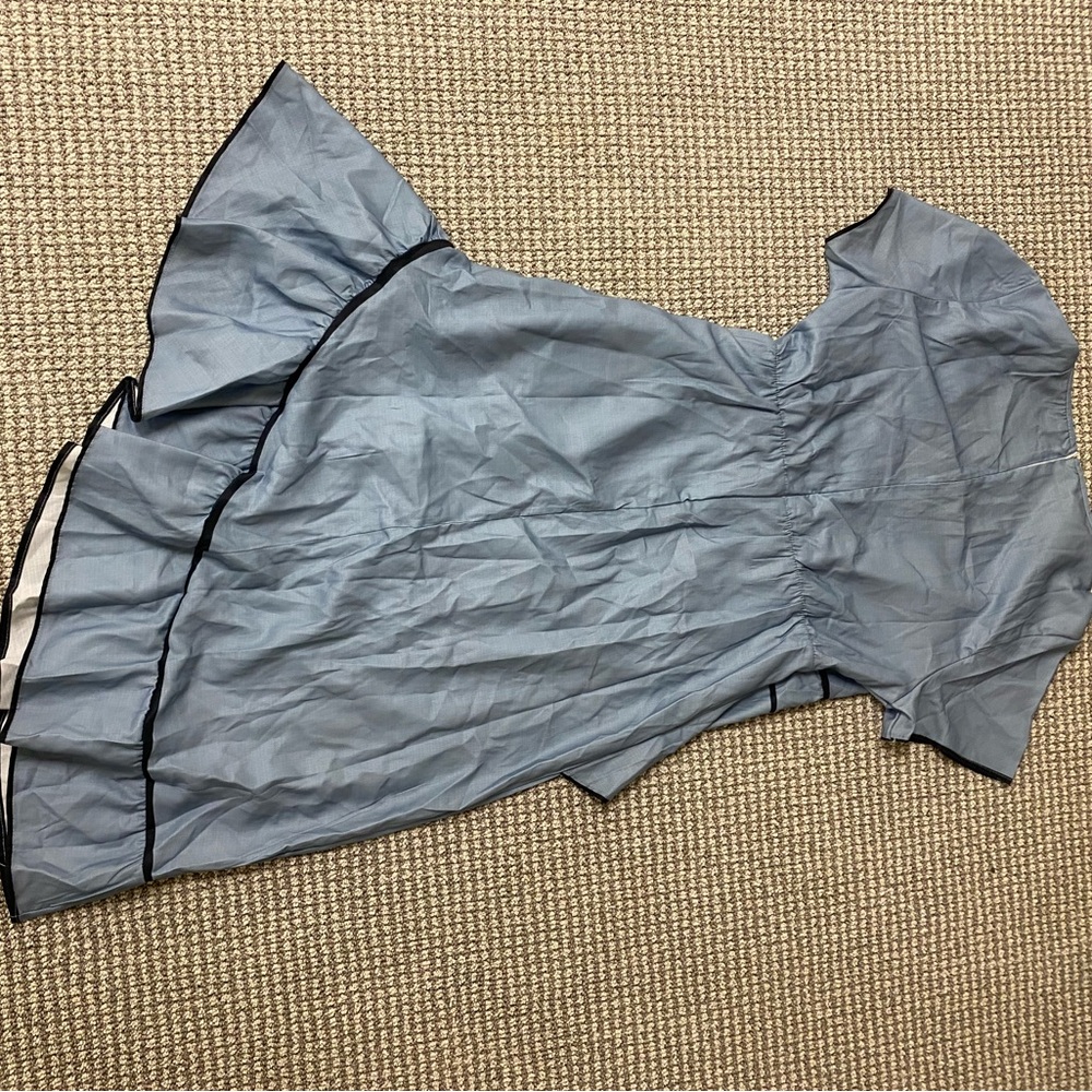 NWOT Light Blue Wrap-Style Ruffle Midi Dress - Picture 2 of 3